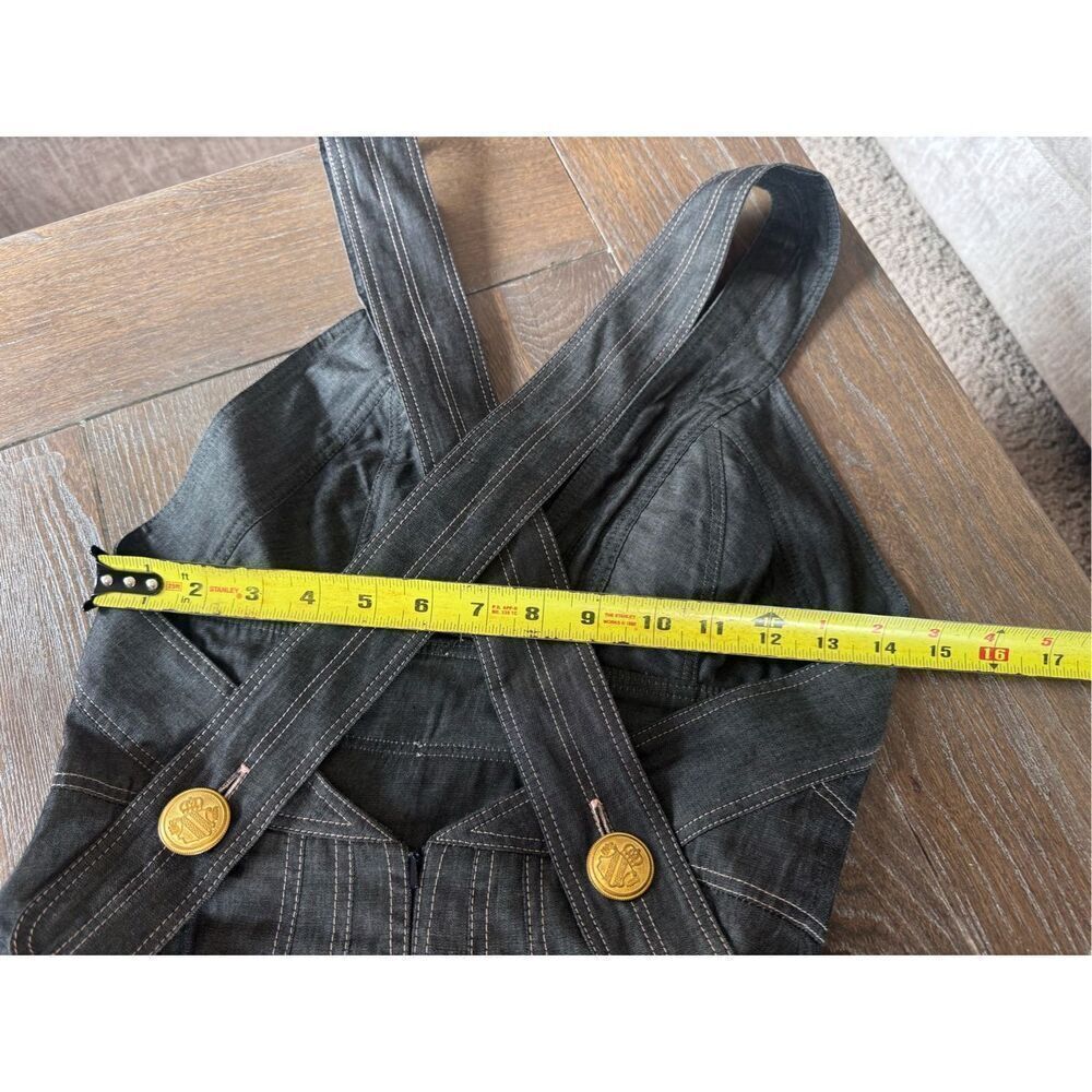 Anna Mason The Sun dress in lightweight black denim with signature pinkish topst - Picture 11 of 13